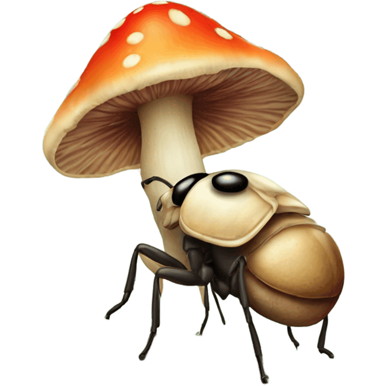 Bug on a mushroom  emoji