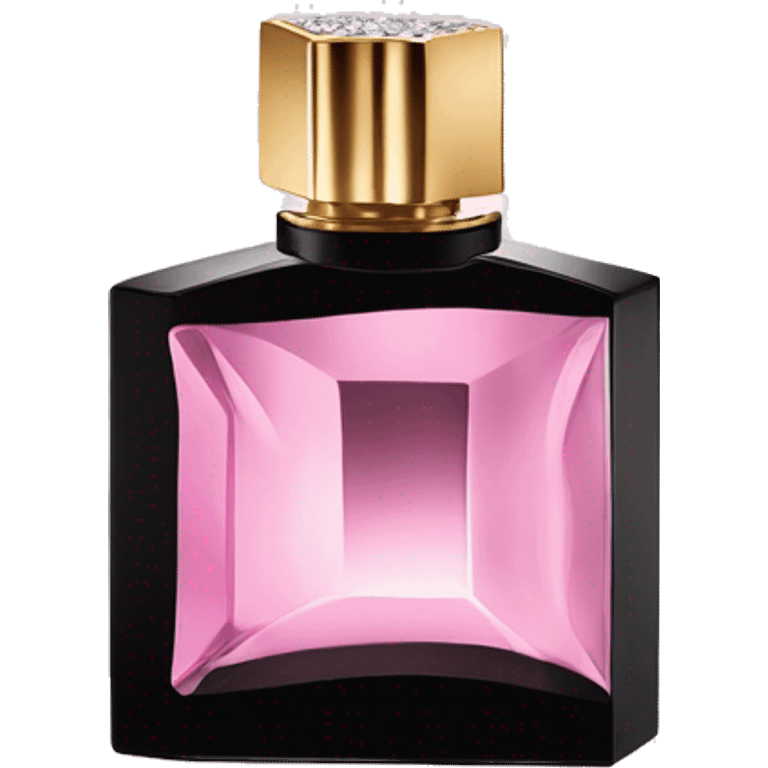 pink YSL crystal perfume bottle with black cap emoji