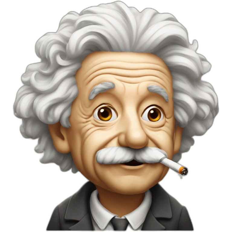 Albert Einstein with cigarette emoji