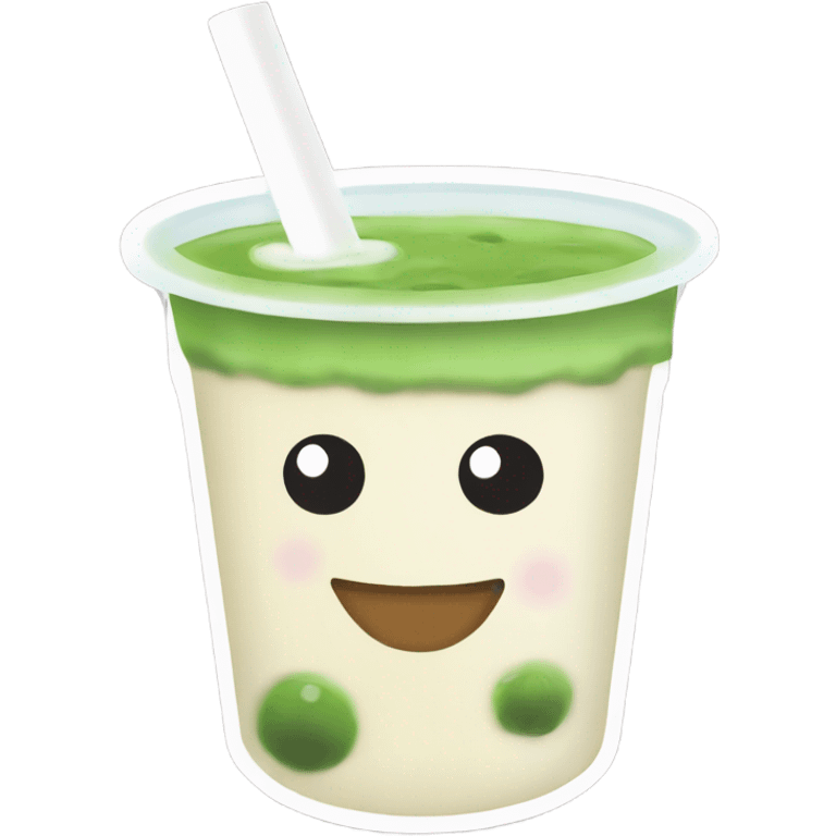 Matcha bubble tea cup emoji