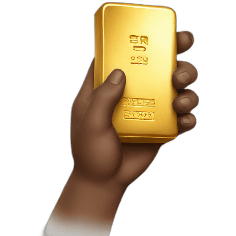 gold bar in hand emoji