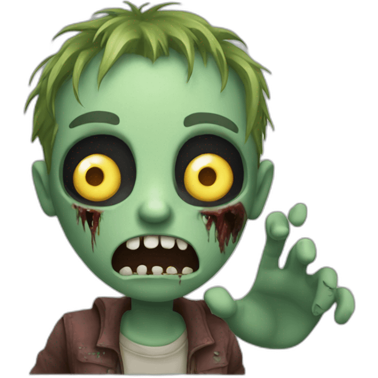 Zombie saying bye emoji