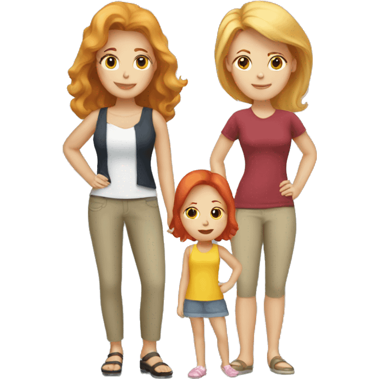 A mom with blonde hair and a daughter with red hair  emoji