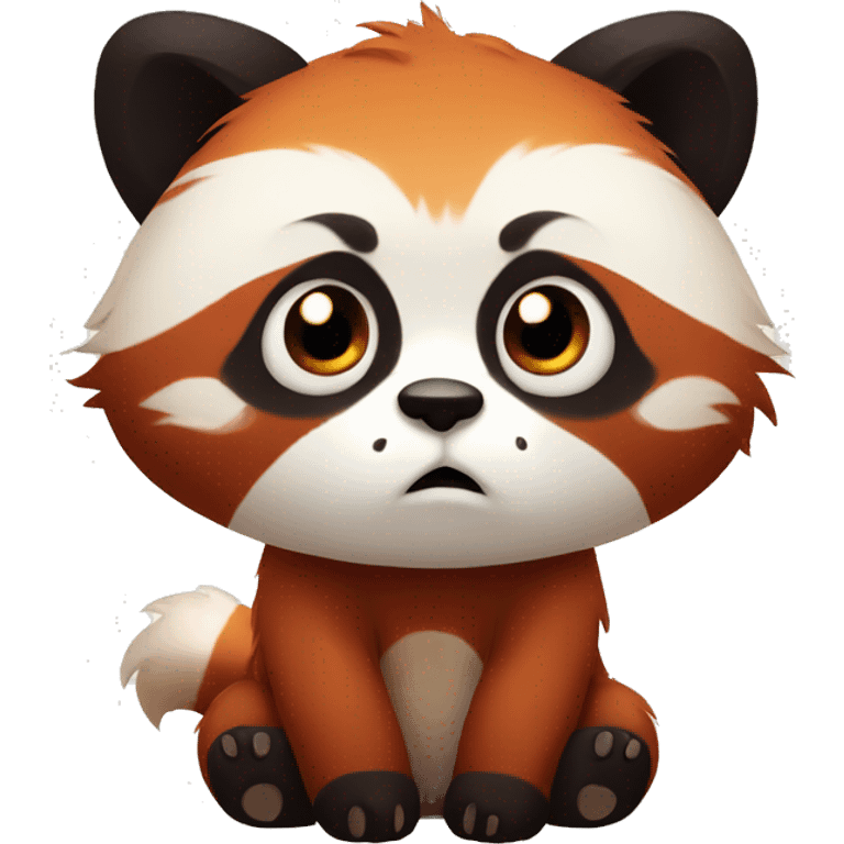 Red panda looking sad with big Anime style eyes  emoji