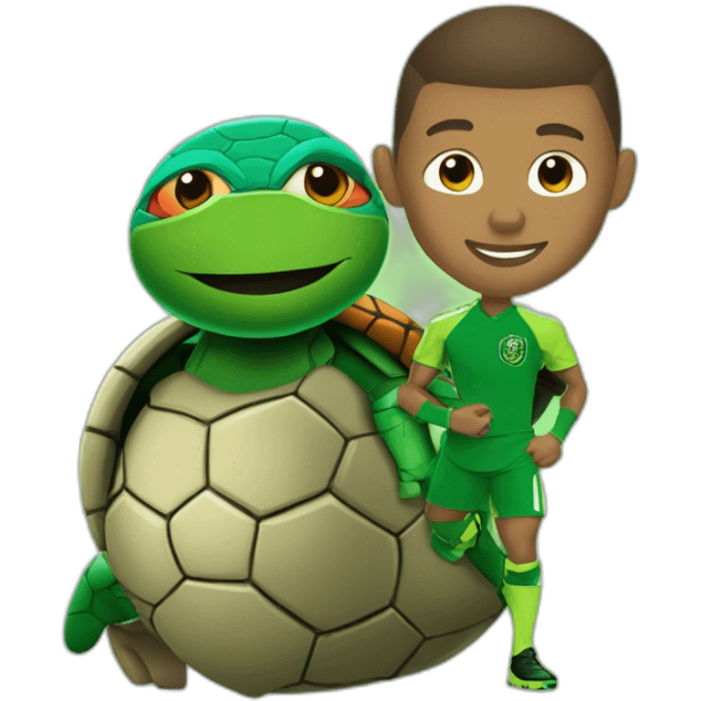 mbappe and ninja turtle with football kit emoji