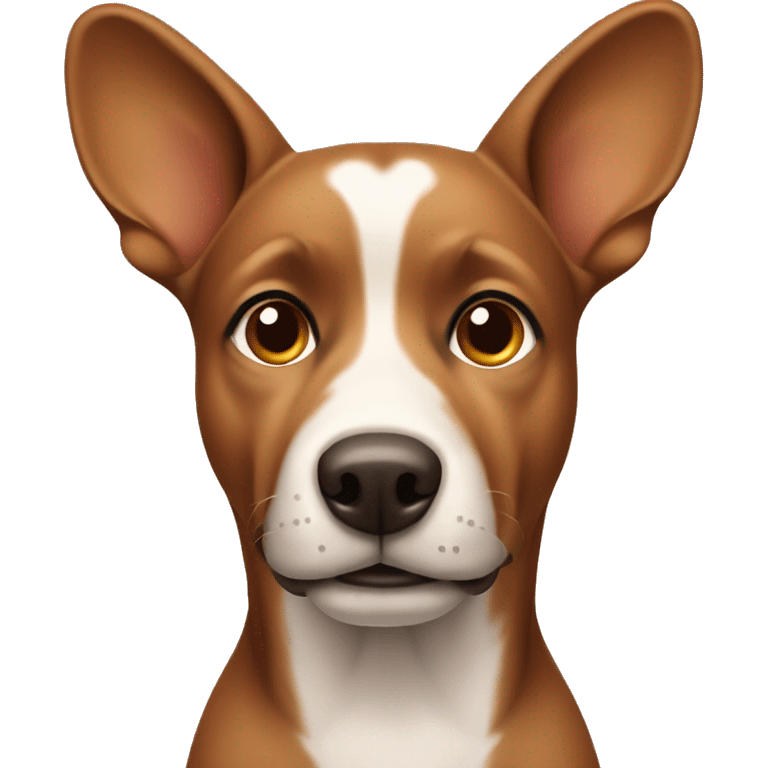 Brown dog with big ears and light brown eyebrows emoji