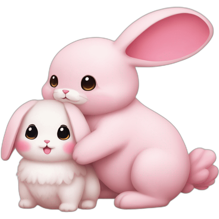 kanahei rabbit and pisuke emoji