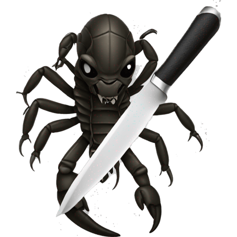 Scorpion holding a knife emoji