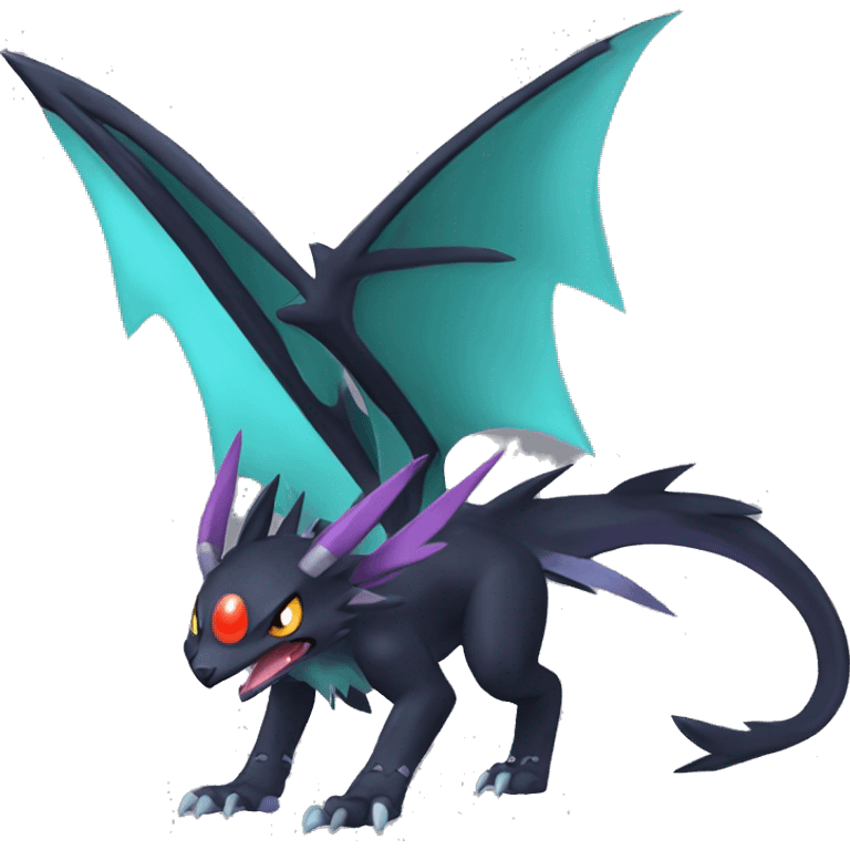 Edgy Cool Nargacuga-Noivern-Pokémon-fusion-cat Full Body emoji