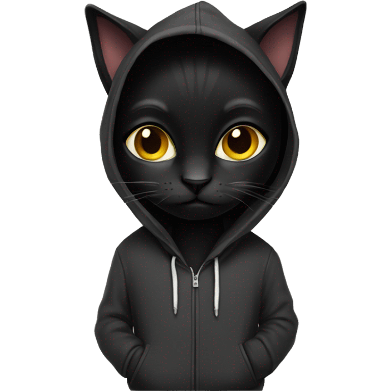 black cat with hoodie  emoji