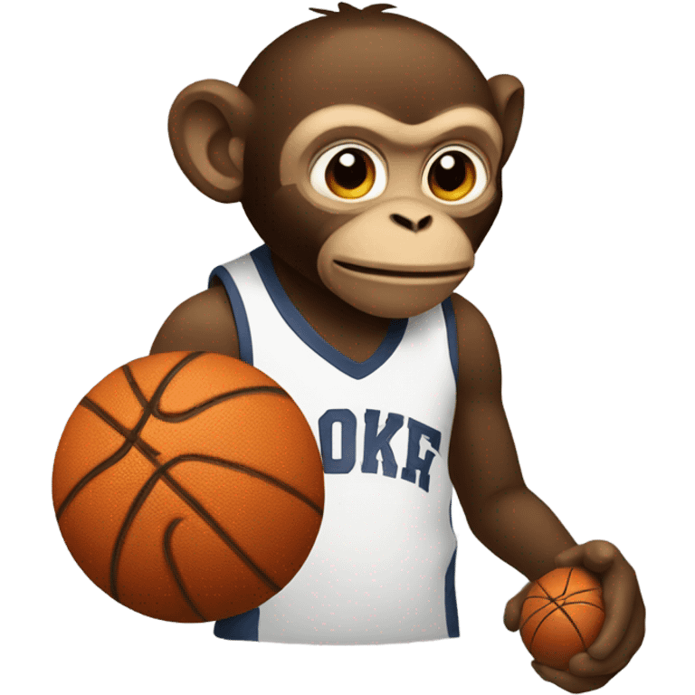 a monkey with a basketball emoji