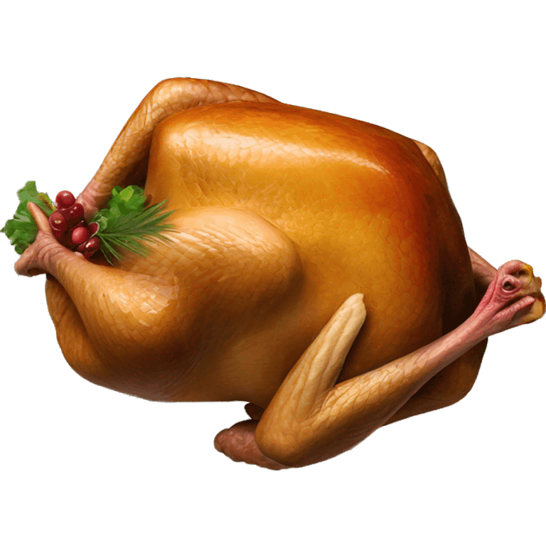 A turkey eating a turkey emoji