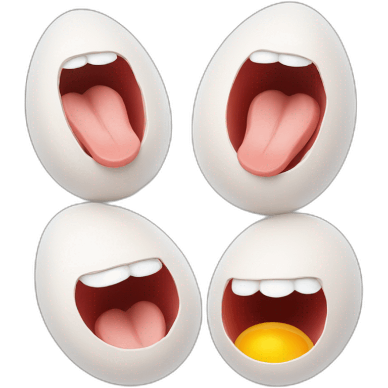 one tongue on two eggs emoji