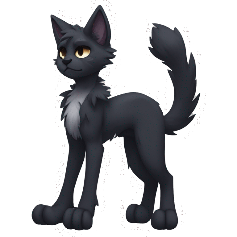 Anthro Dark Edgy Cool Shy Grumpy FurSona Feline Fakemon Full Body emoji