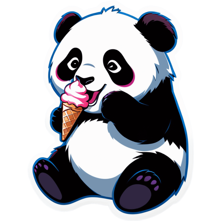 Panda eating ice cream emoji