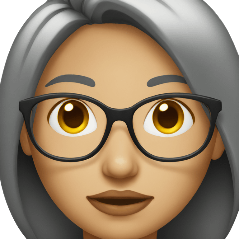 Strict woman with glasses emoji