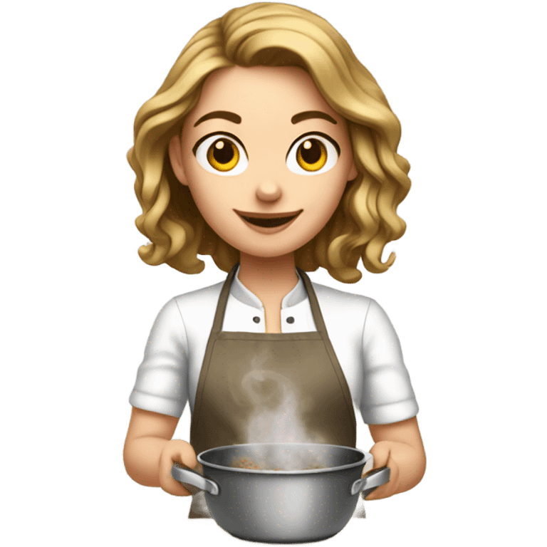 White girl cooking  emoji