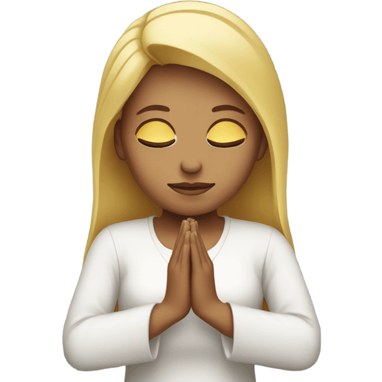 woman blonde praying emoji