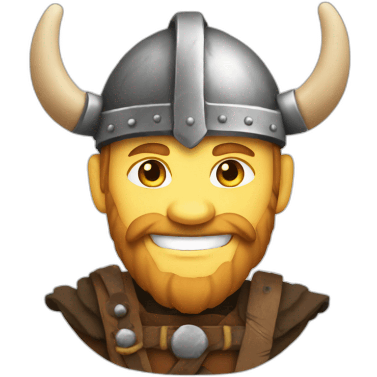 A viking smiling emoji