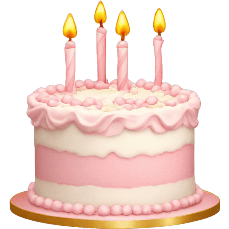 Vintage Birthday cake light pink and white emoji