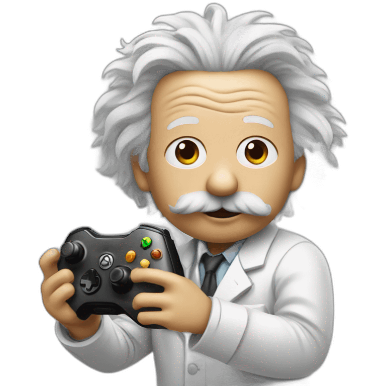 Einstein playing Xbox emoji