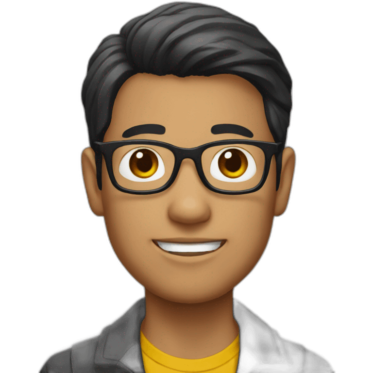 thai man with glasses and batman shirt emoji