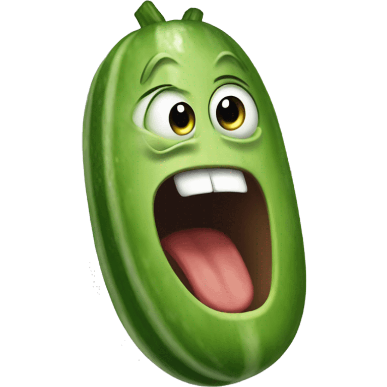 Screaming cucumber emoji