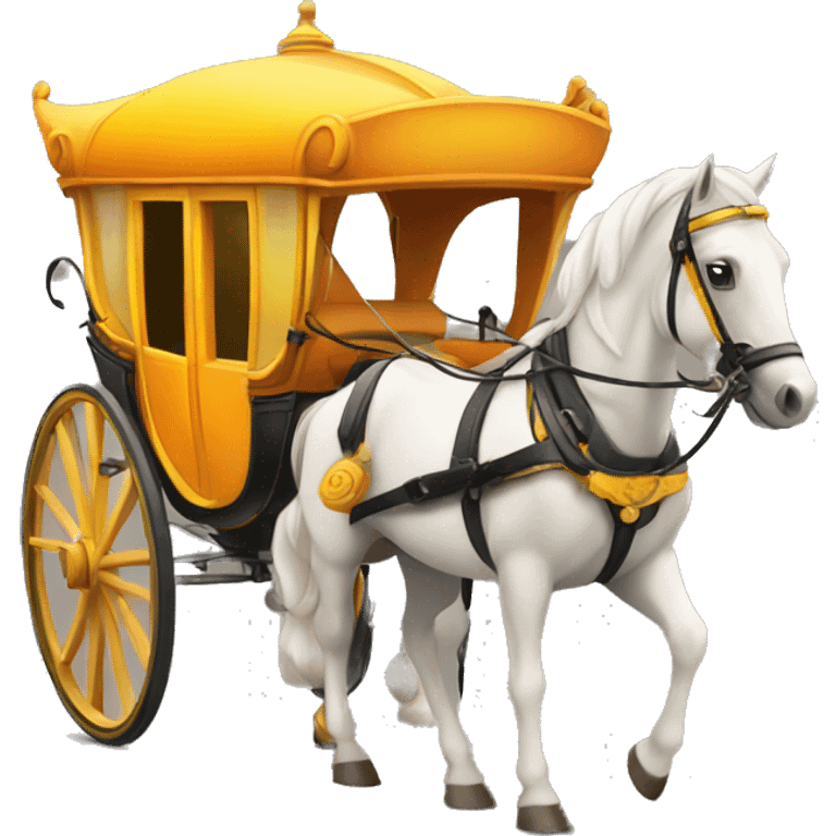 not expensive horse carriage in yellow-orange color emoji