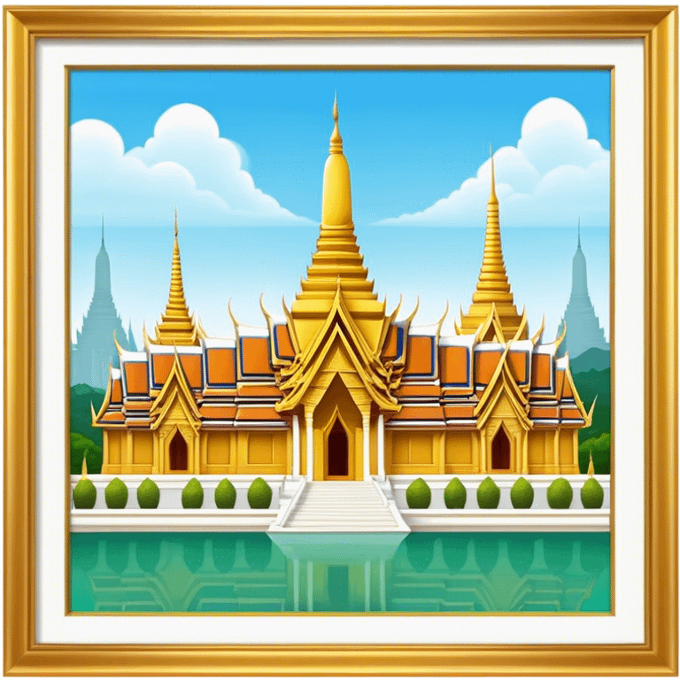 Grand Palace Bangkok Landmark Emoji – Featuring golden spires, Thai architecture, and the Emerald Buddha Temple. emoji