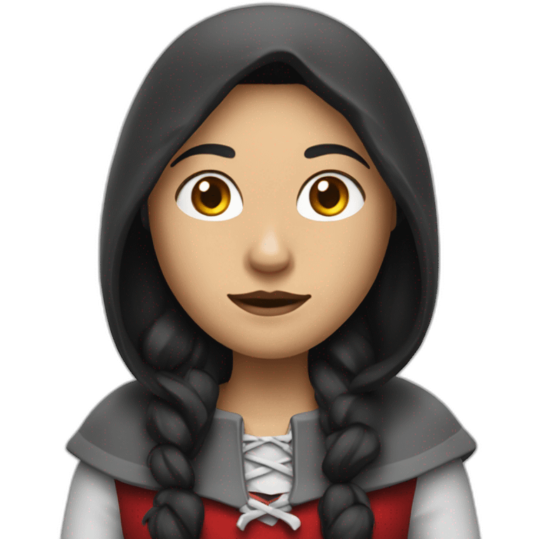 red-ridding-hood-with-long-black-strait-hair-with-white-break emoji