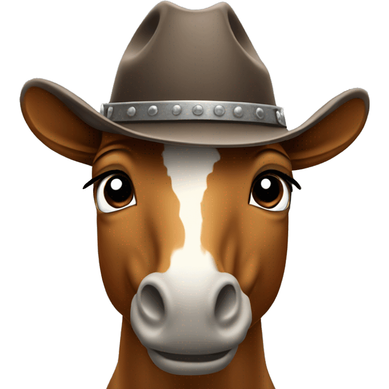 Horse wearing cowboy hat emoji