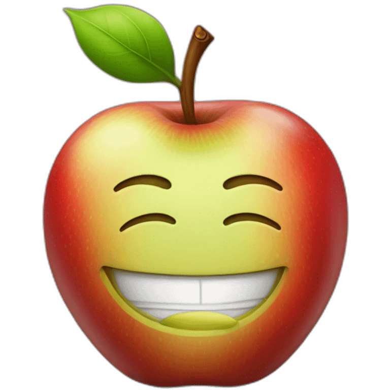 smirking apple emoji