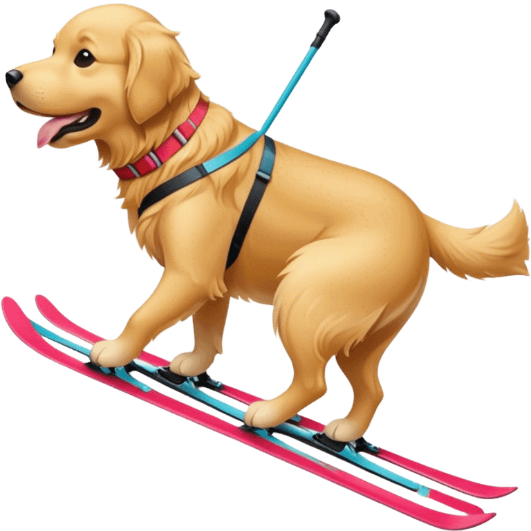 Skiing golden retriever emoji