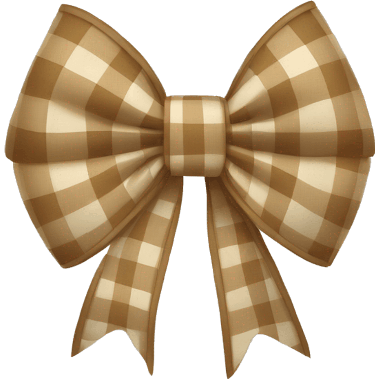 beige plaid bow emoji