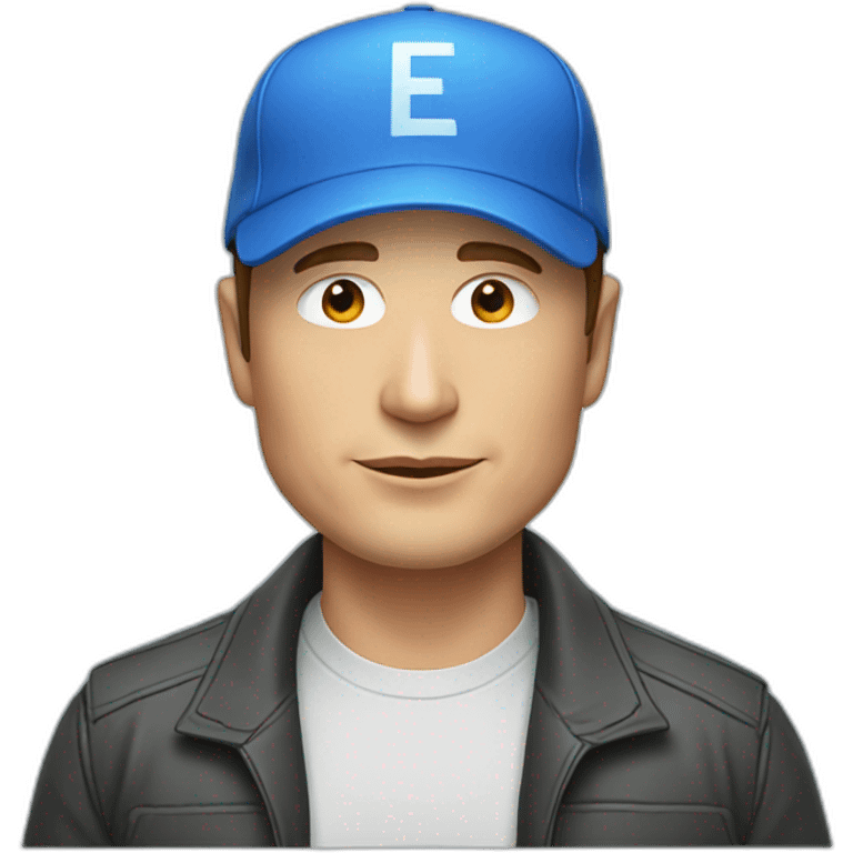 elon musk with a blue cap emoji