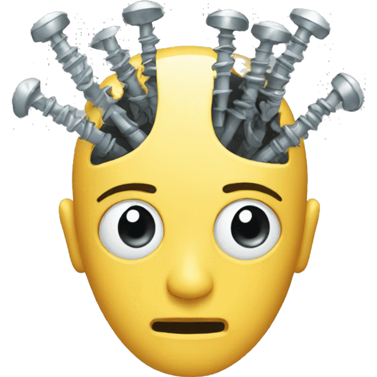 Head with screws inside emoji