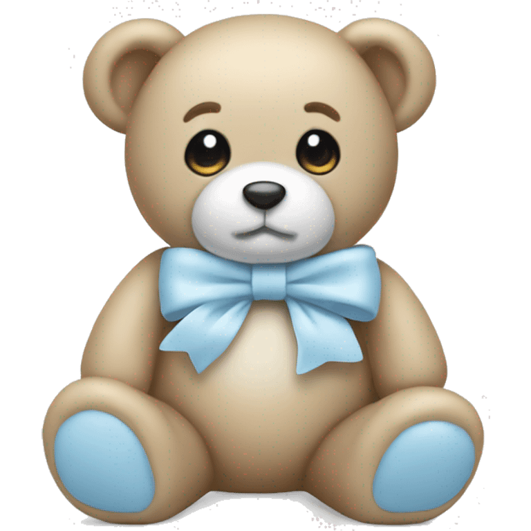 Light blue teddy with white bow emoji