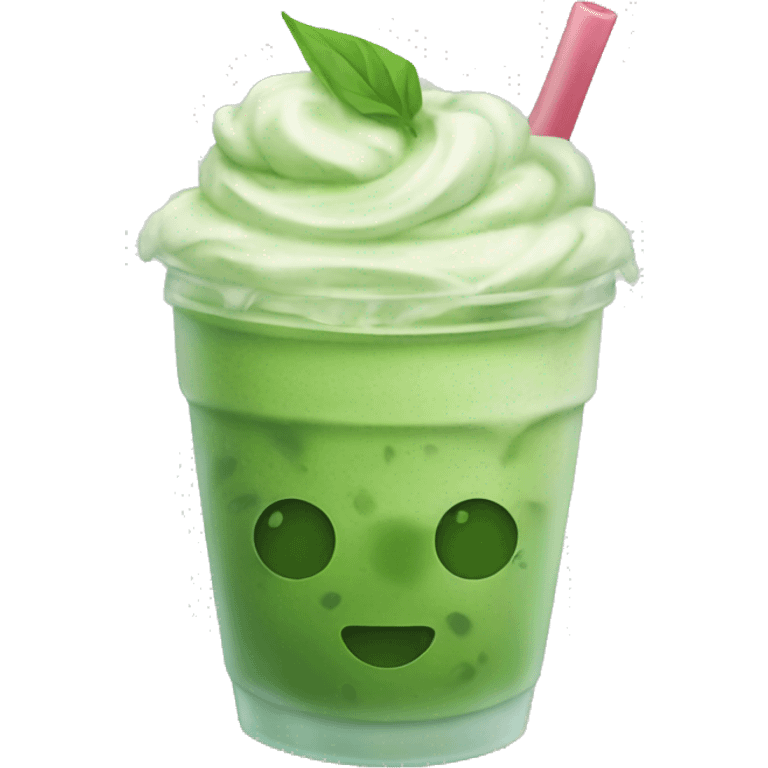 Iced matcha latte emoji