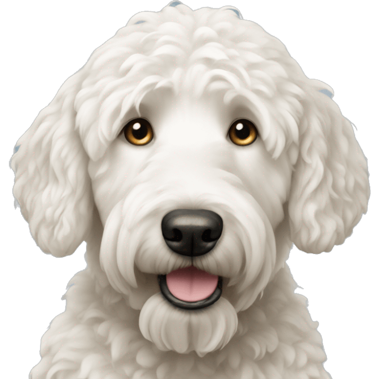 White golden doodle dog emoji