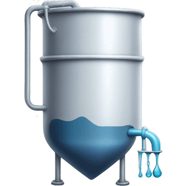 big chemical vessel filled with liquid and with stirrer, inlet and outlet emoji