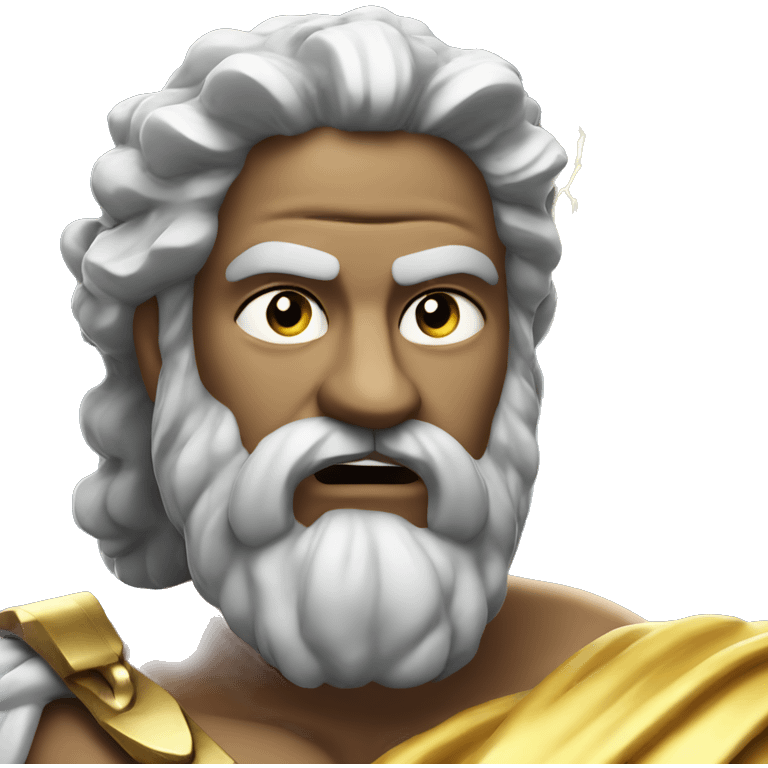 Zeus greek god with lightning bolt emoji