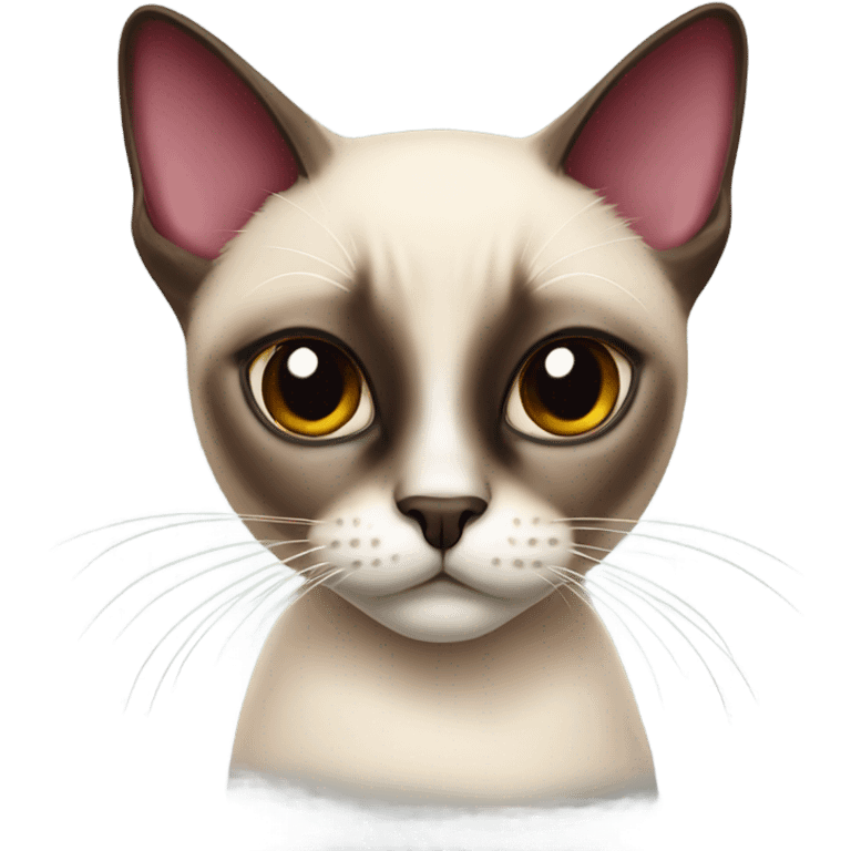 Siamese cat with Burgundy bow emoji