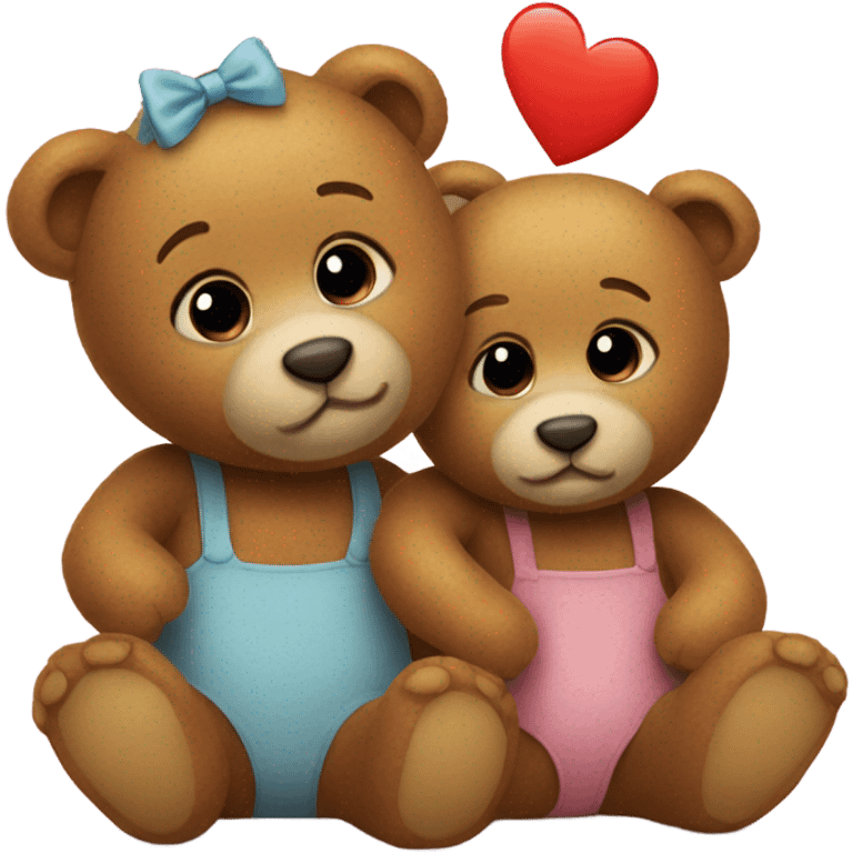 two teddy bears in love emoji