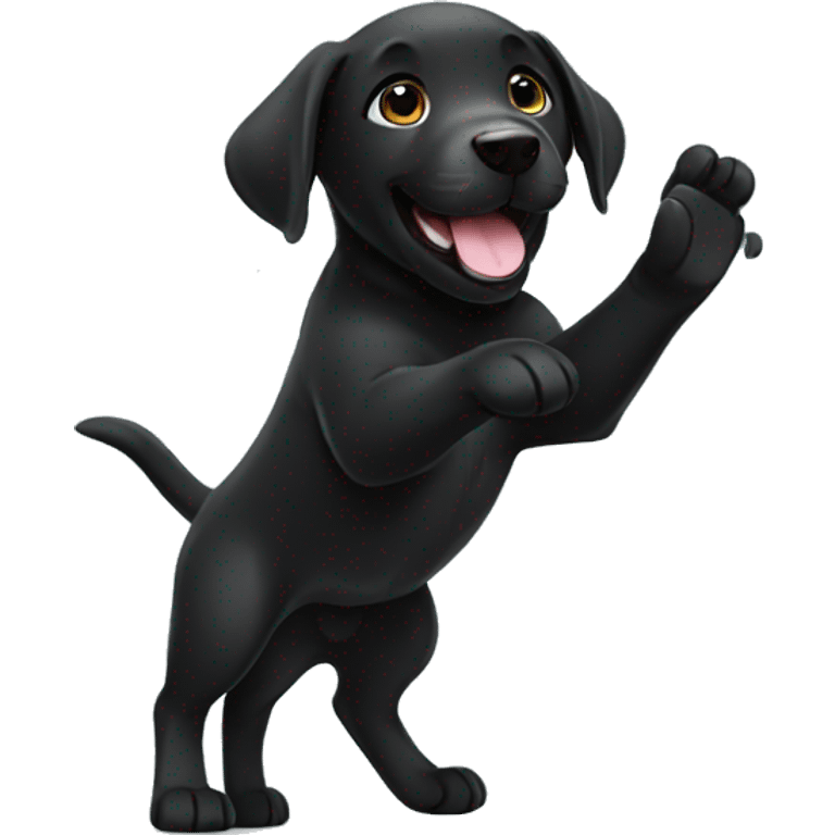 black labrador puppy high five emoji