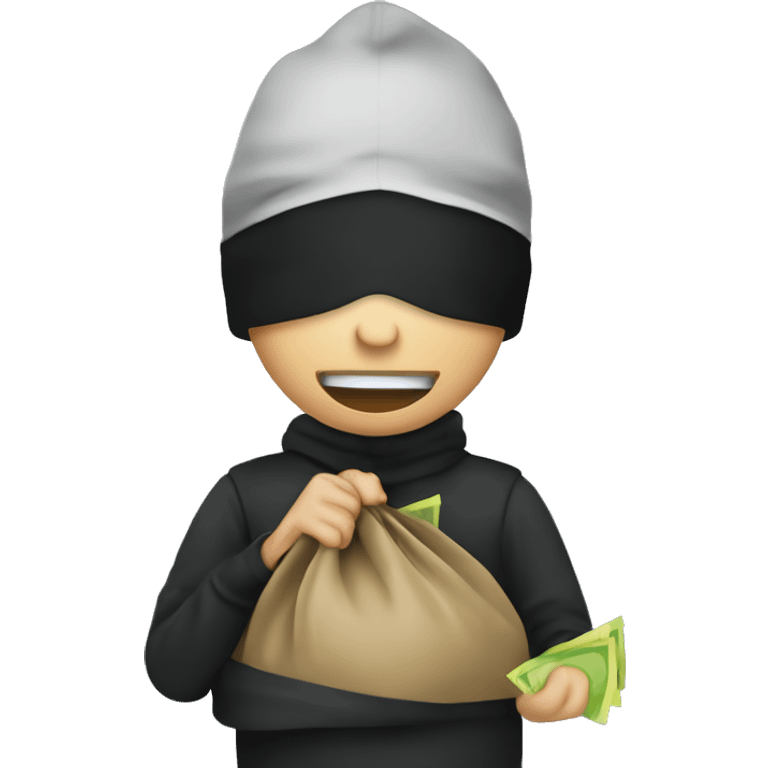 A robber with A bag with money emoji