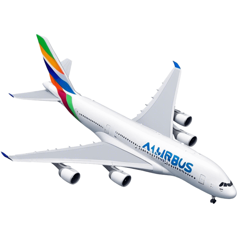 Airbus A380 - Airbus (Model Year: 2021) (Iconic colour: White with colorful tail) emoji