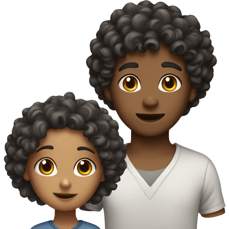 Curly girl and boy emoji