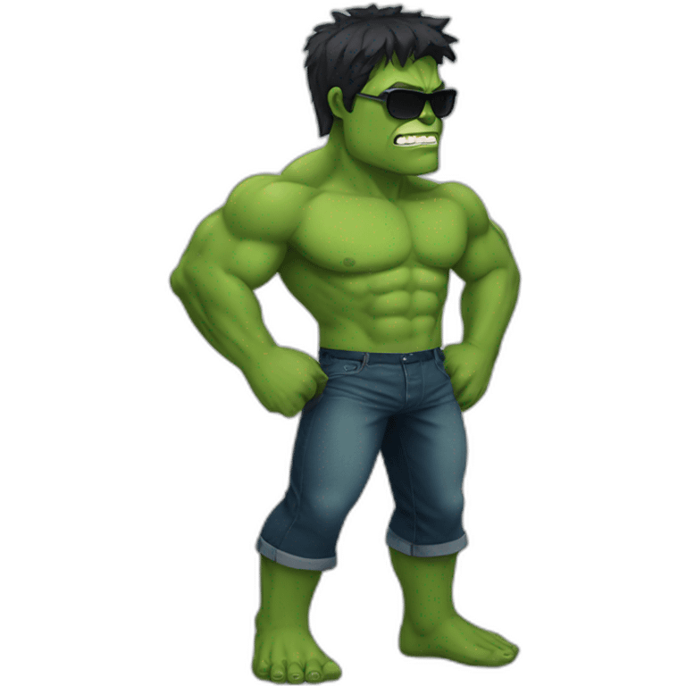 Hulk wearing sunglasses emoji