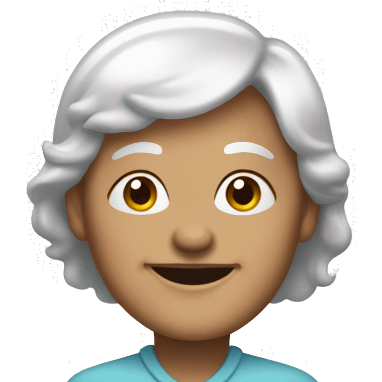 white grand mother happy smile emoji