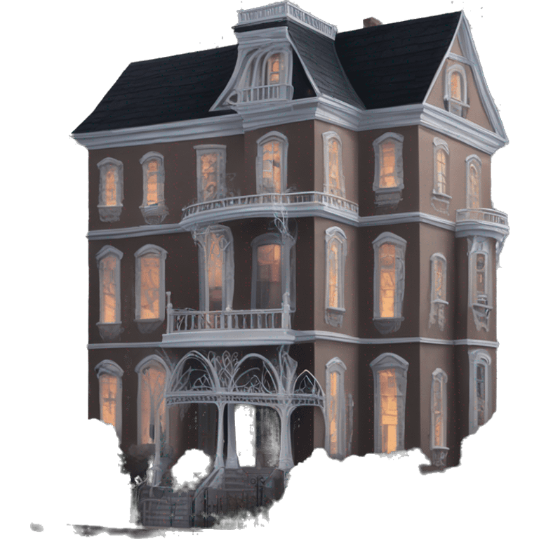 Beautiful Addams sprawling 12 story tall haunted old mansion  emoji